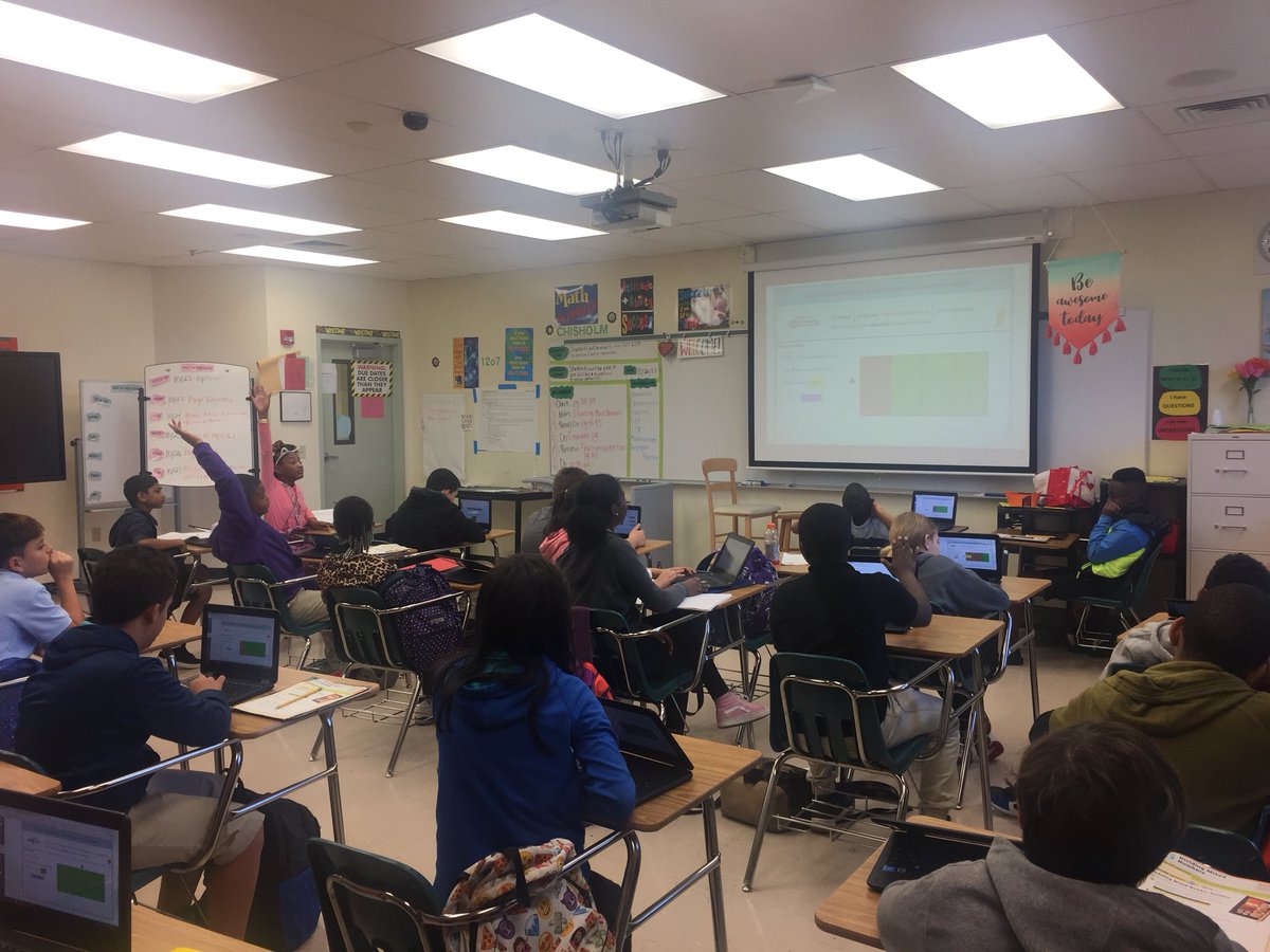 segarrac's tweet photo. Ss at #PinesMs highly engaged investigating multiplying fractions in real world context. #BlendedLearning @BrowardMath @BayukAlexandra https://t.co/dHRxjDFVwi