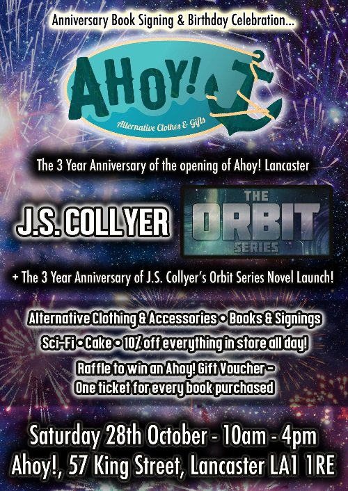 JexShinigami's tweet photo. Book fans! I will be at @AhoyShop on Sat selling & signing copies of my Science Fiction series, the #OrbitSeries @CarnBooks @WaterstonesLCM https://t.co/bSJ2yq4ijW