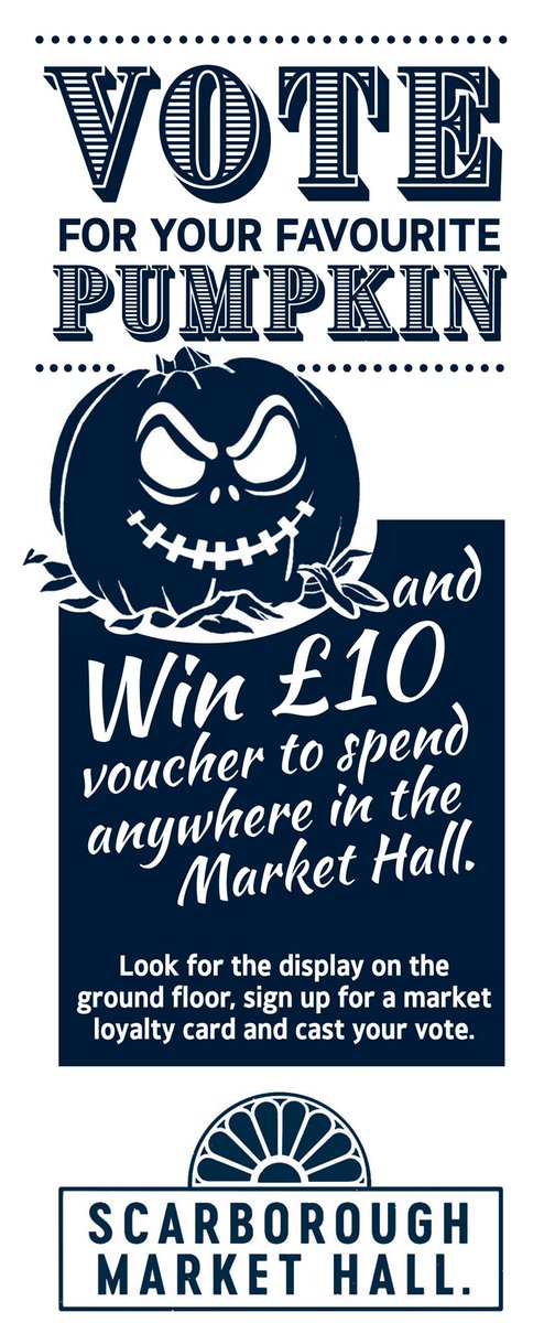 Don't forget to vote for your favourite pumpkin! You could win £10 to spend at #Scarborough market!