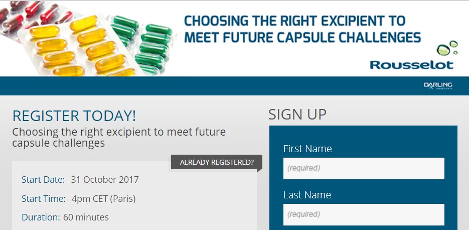 Don't miss our webinar. Each shell #excipient critically discussed. Register on goo.gl/HfvN2D <a href="/RousselotGlobal/">Rousselot</a> <a href="/InPharmaTechno/">in-PharmaTechnologist</a>