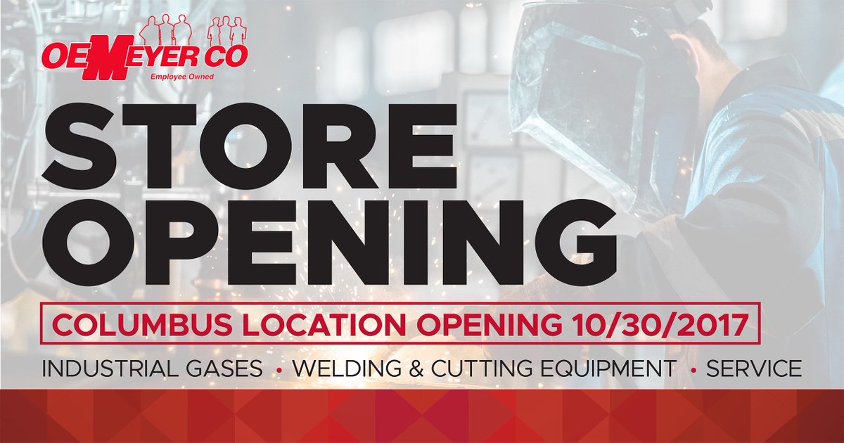 oemeyer's tweet photo. Opening this Monday, October 30th! O.E. Meyer Co. Industrial Store location at 5677 Chantry Dr. in Columbus! Open Monday – Friday 7am-5pm. https://t.co/UFDYQKvWMV