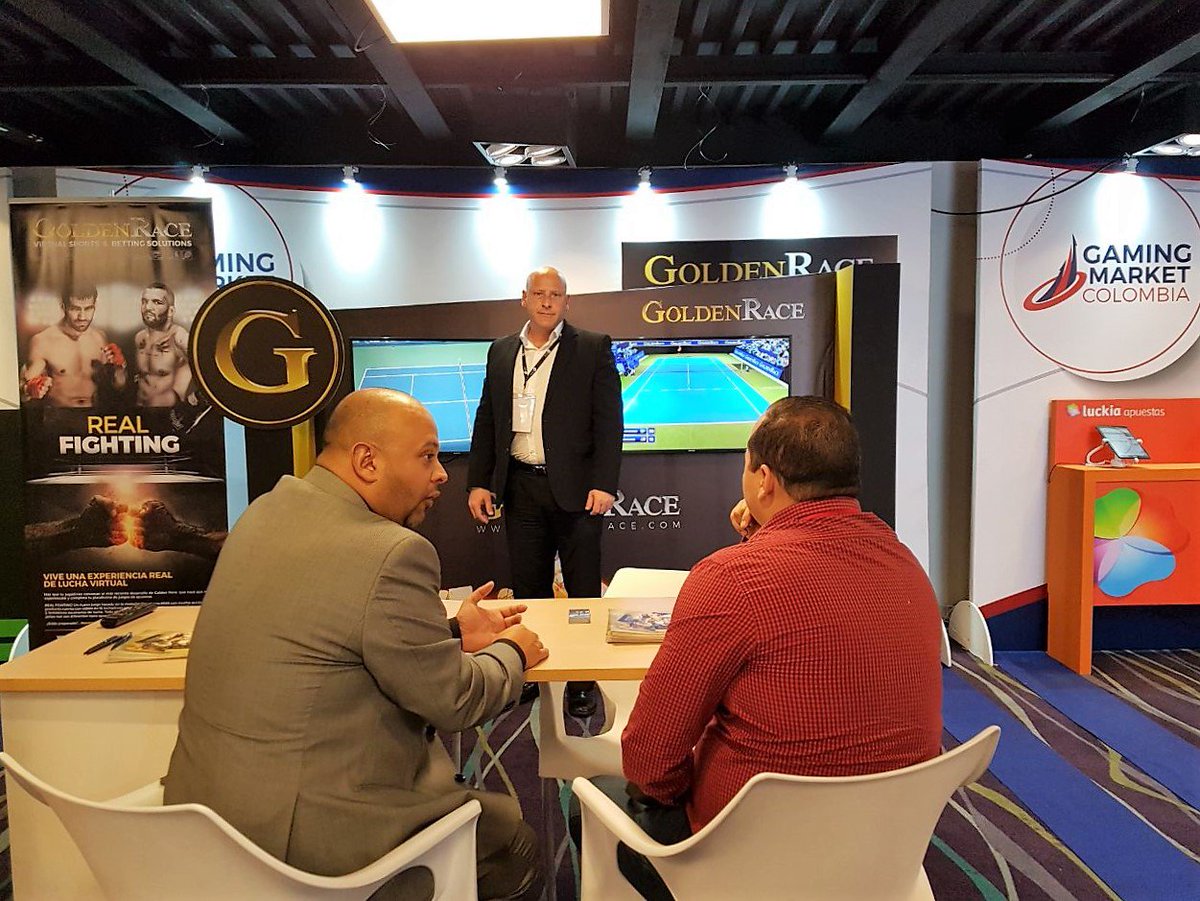 goldenrace's tweet photo. Primera jornada en #GamingMarketColombia llena de buenas impresiones. Hoy También podrás visitar el stand de #GoldenRace #GMC2017 #IGaming https://t.co/Skp6h9K6Nk