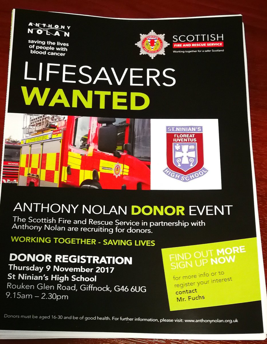 ERRIHQ's tweet photo. @AnthonyNolan presentation to 6th Year pupils today @stninianshigh. Well received and looking forward to donor registration event. https://t.co/oFxzpG1JHh