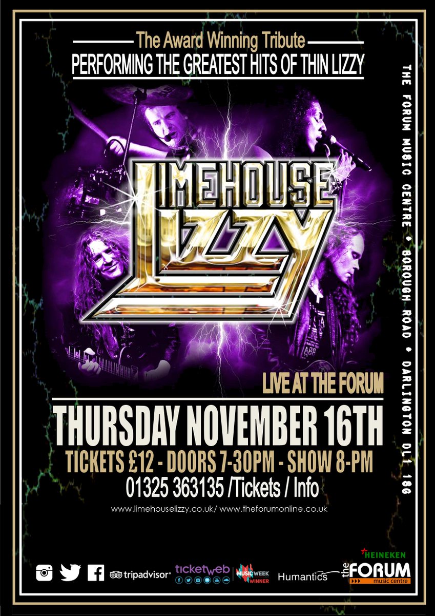 TheForum_Music's tweet photo. The Brilliant @limehouselizzy are back on Thursday November 16th 
 Tickets £12 - Doors 8pm
#greattributes #Darlington #DarloMusic #DarloBiz https://t.co/flK1RUQxBf