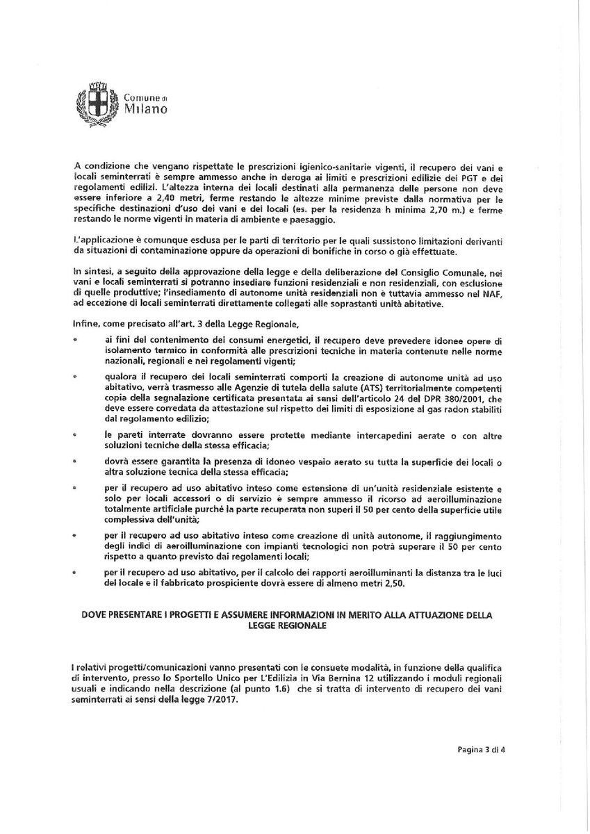 OAMi_FOAMi's tweet photo. ๐@ComuneMI: #recupero #vani e #seminterrati esistenti.
La #delibera che dร attuazione alla L.Regionale 7/2017.
Link: https://t.co/oXefGbGQzF https://t.co/SUsDju8ks4