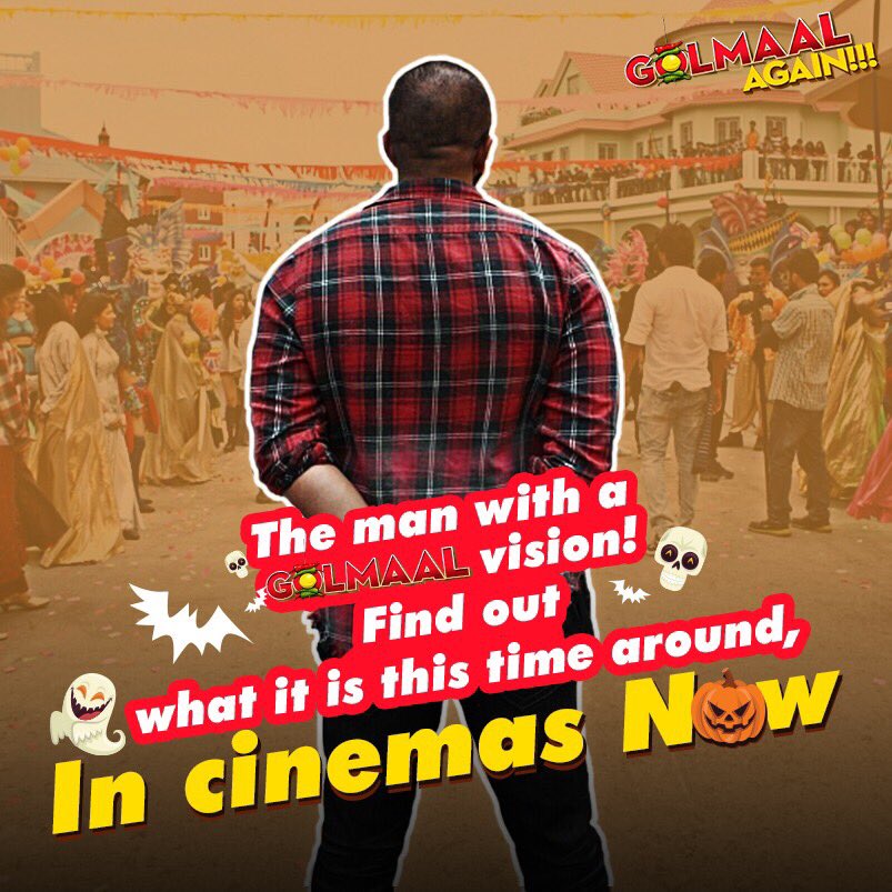 GolmaalMovie's tweet photo. #BlockbusterDirRohitShetty is back with the GANG and some more GOLMAAL! 😎 
Book your seats now - https://t.co/ypcXHzGw6V https://t.co/UNpRbnkvRN