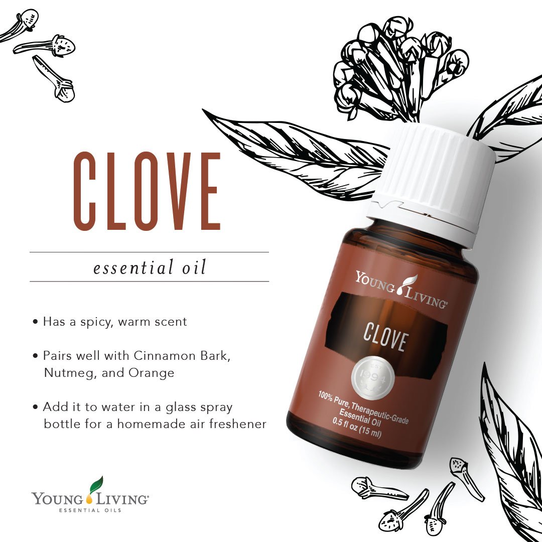 youngliving's tweet photo. #Clove is a fall favorite! We love diffusing it with oils like #Orange, #CinnamonBark and #Nutmeg. 🍂 #yleo https://t.co/w3kEcGwPLd https://t.co/FkeYQH2N5H