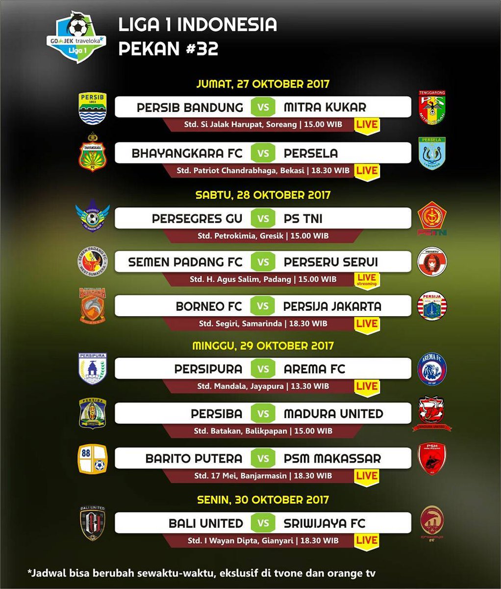 Jadwal pekan 32, semoga ......