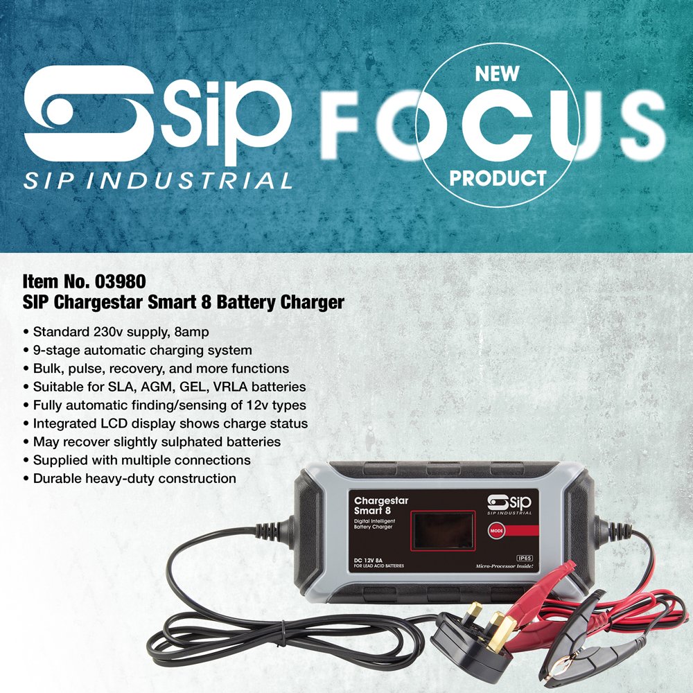 sipindustrial's tweet photo. Here's the big brother of last week's #SIPFocus, the Smart 8 Battery Charger! Suitable for SLA, AGM, GEL, calcium, and stop-start! More ⬇️ https://t.co/HvuWYzFpdw
