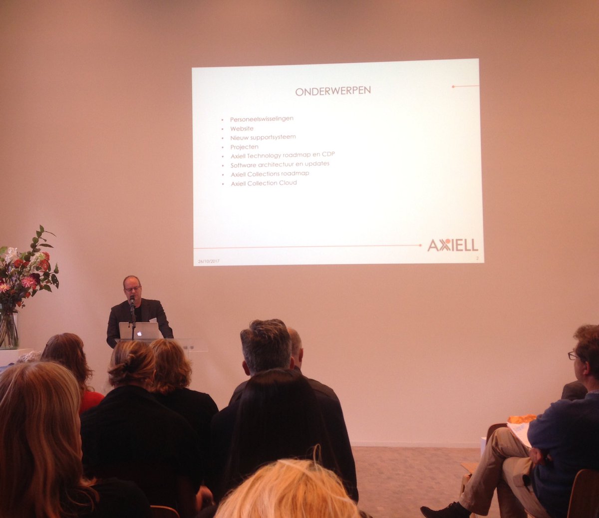 KitsR's tweet photo. Final #AdlibUG talk: @axiellalm updates by René van den Heuvel on product roadmap, Common Database Platform, #Adlib & #AxiellCollections https://t.co/5SBPsIObtJ