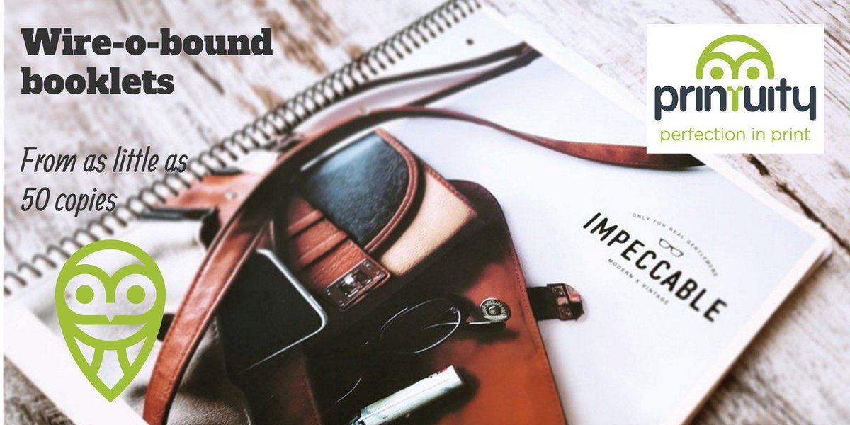 printuity's tweet image. Wire-o-bound books as low as 50 copies. Great for training books, note pads &amp;amp; brochures. Call 0113 383 3888 or email sales@printuity.co.uk