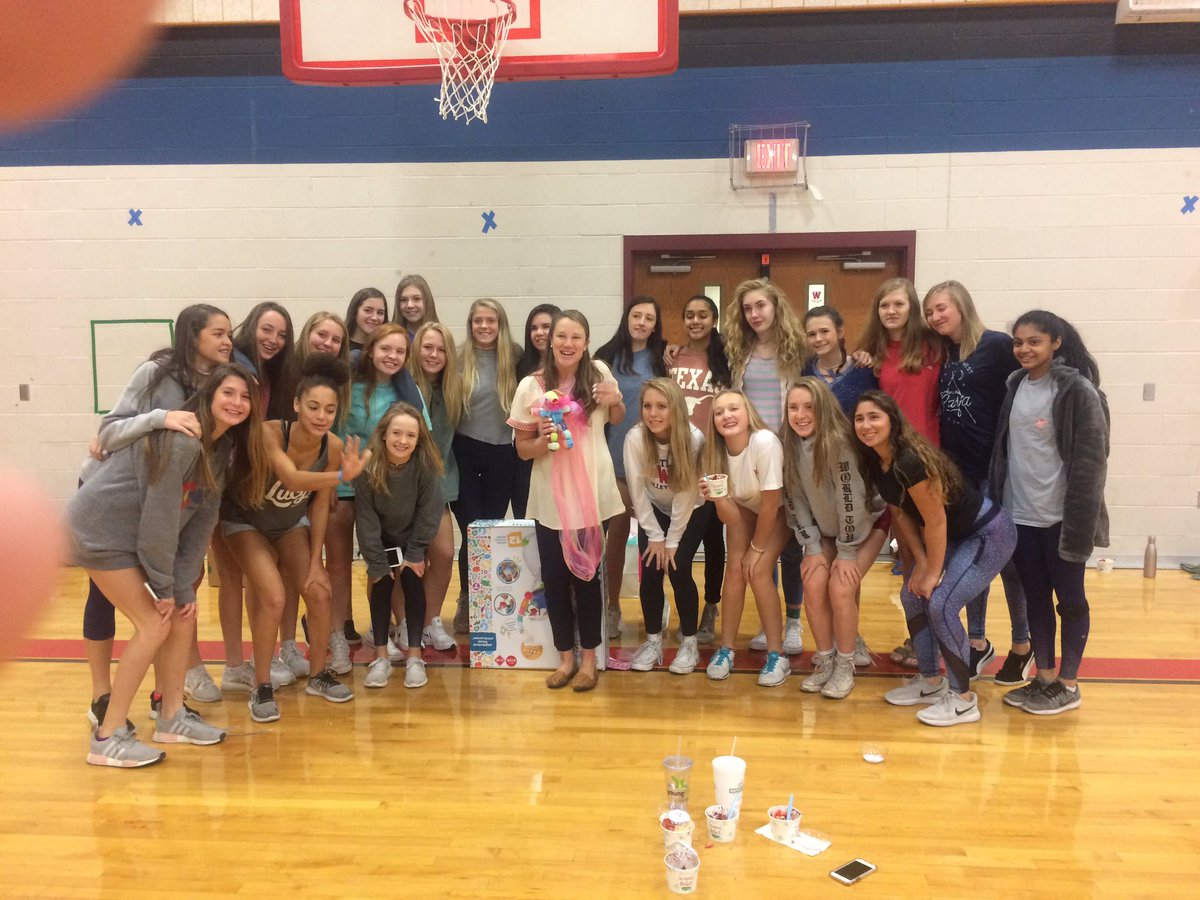 WestlakeVball's tweet photo. Freshman teams have a baby shower for Coach Price this morning!! #toocute #babyontheway #freshmen #babyshower #westlakenation https://t.co/lxRxslyZPH
