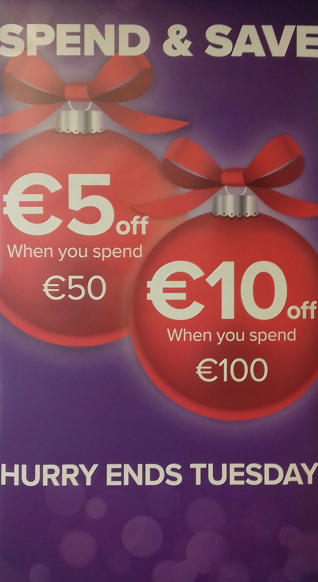 €5 off when you spend over €50 and €10 off when you spend over €100. Hurry as offer must end Tuesday! ☺ #Maplin #Galway