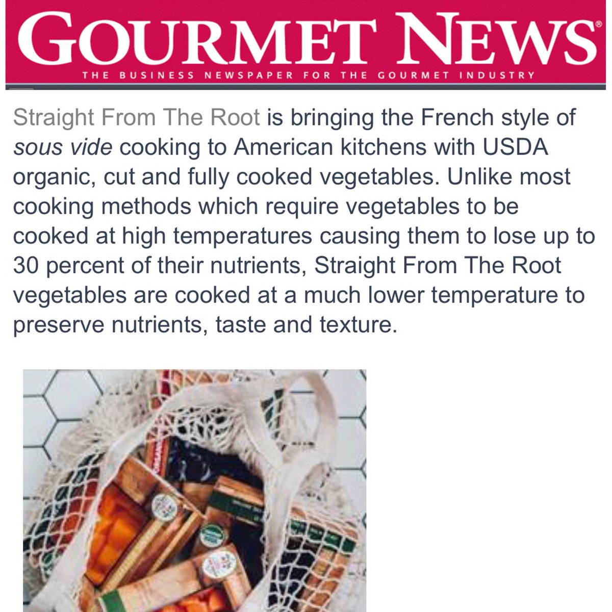 SFTRoot's tweet photo. https://t.co/tY3lLJTsJv 
Thank you @gourmetnewsmag for the write up! #sftroot #sousvide https://t.co/x6FQTrbgUP