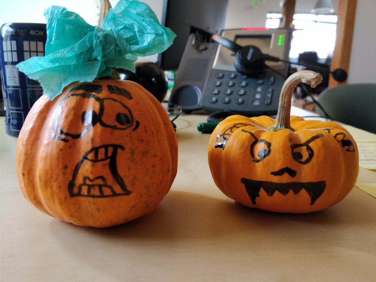 Azzimov's tweet photo. #Halloween vibes at Azzimov on #NationalPumpkinDay! Meet our new interns 🎃 https://t.co/gteXnIP1TE