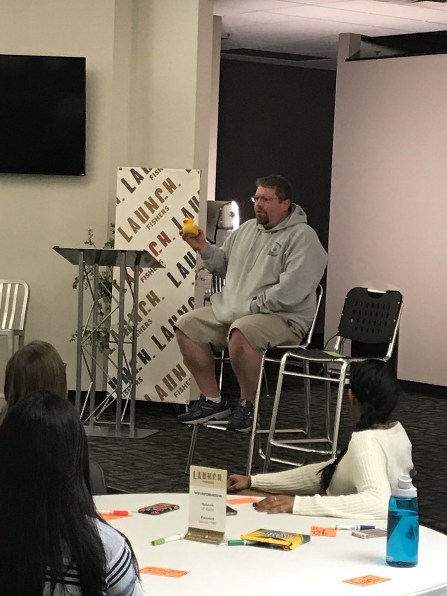 Pi Labs founder Matt McBeth introduces <a href="/EdwinTheDuck/">Edwin The Duck</a> to <a href="/HSESchools/">Hamilton Southeastern Schools</a> students &amp; shares insight on diff. lang. that created their #1 product.