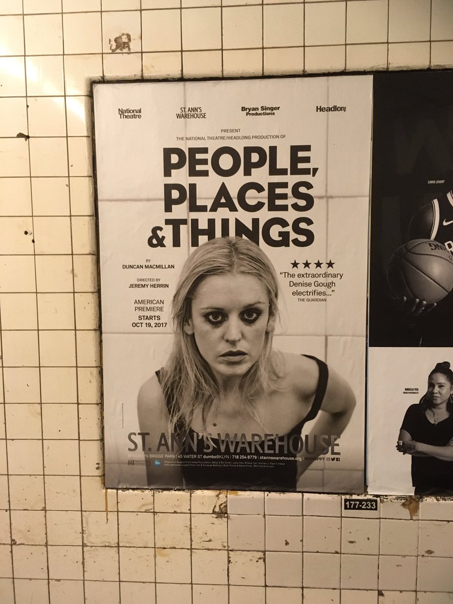 New Yorkers you NEED to get tickets to this. Unflinching writing w an unforgettable performance from Denise Gough. #PeoplePlacesAndThings