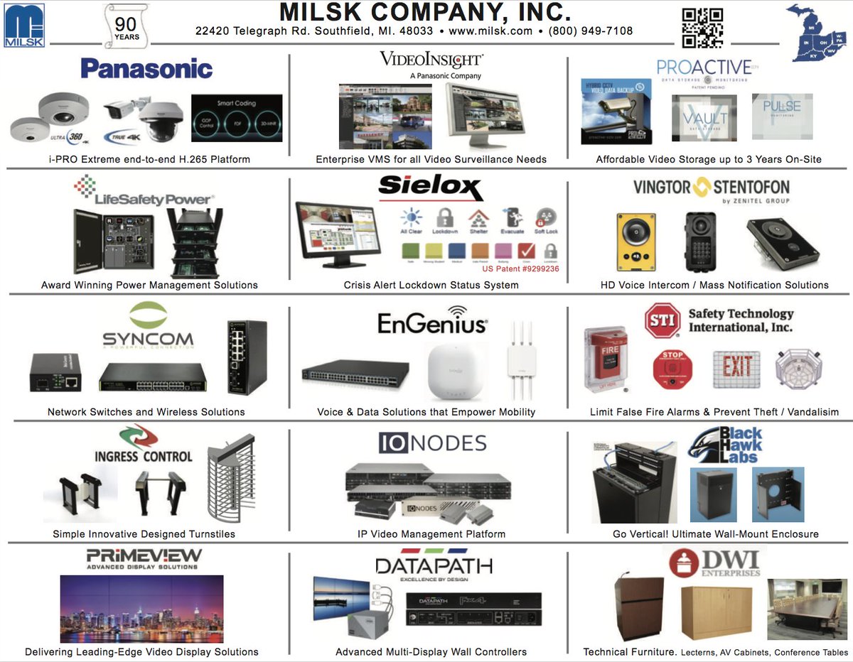 Providing end-to-end solutions! View our current line card and vertical markets. milsk.com #security #AV #accesscontrol
