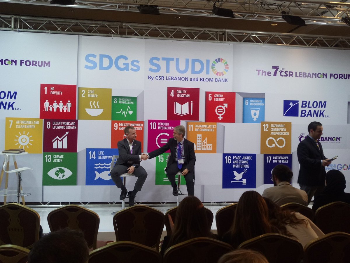 csrlebanon's tweet photo. Thanks to our speakers @mallenbaker and @davidcoethica for your expertise and discussions as you debated the #SDGs at #CSRLB7 https://t.co/DbFl7sdZHP