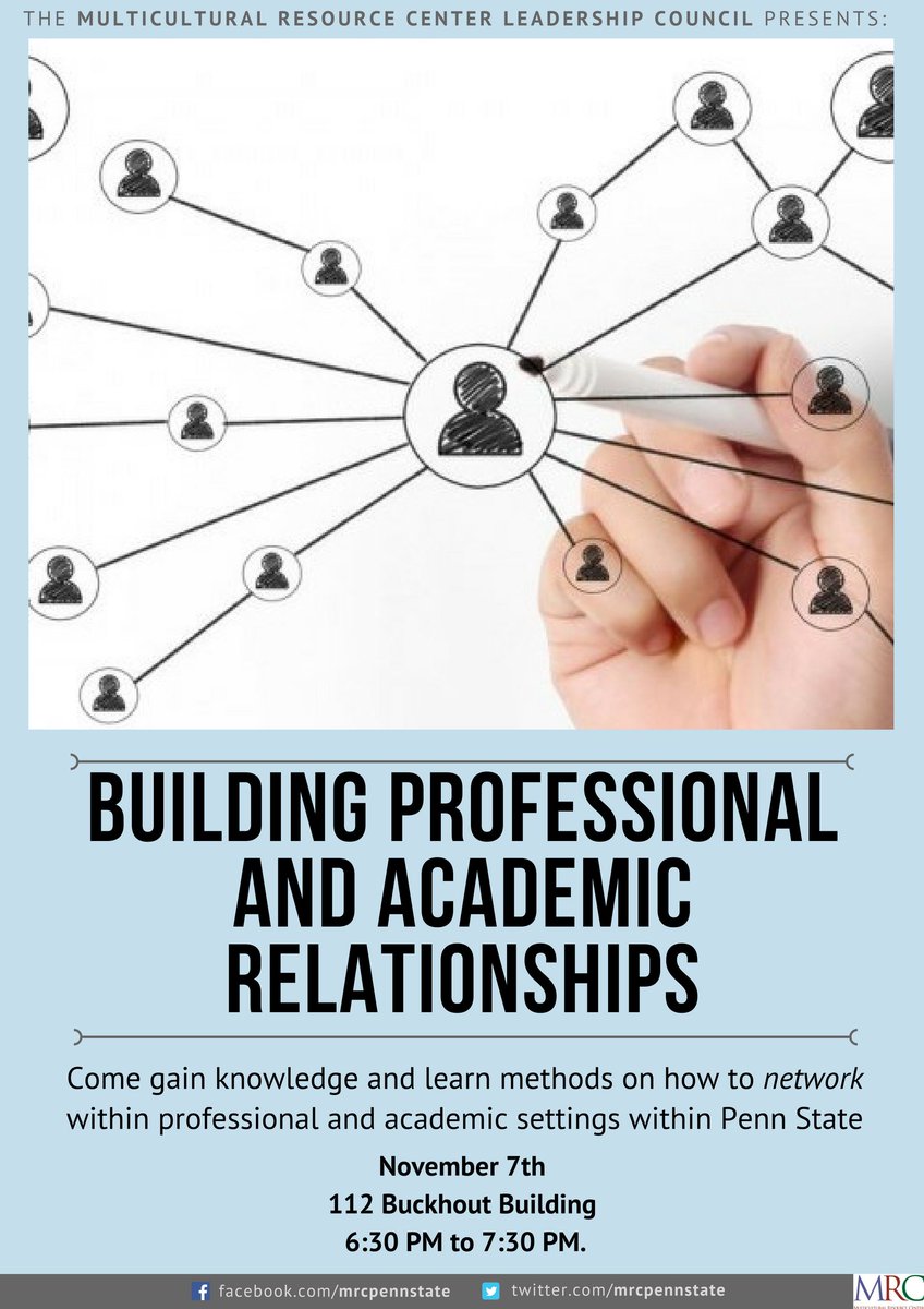 MRCpennstate's tweet photo. The panel on professional and academic relationships is back on! Nov. 7th at 6:30pm in Buckhout Building. Mark your calendars! https://t.co/X3YFiCzWmo