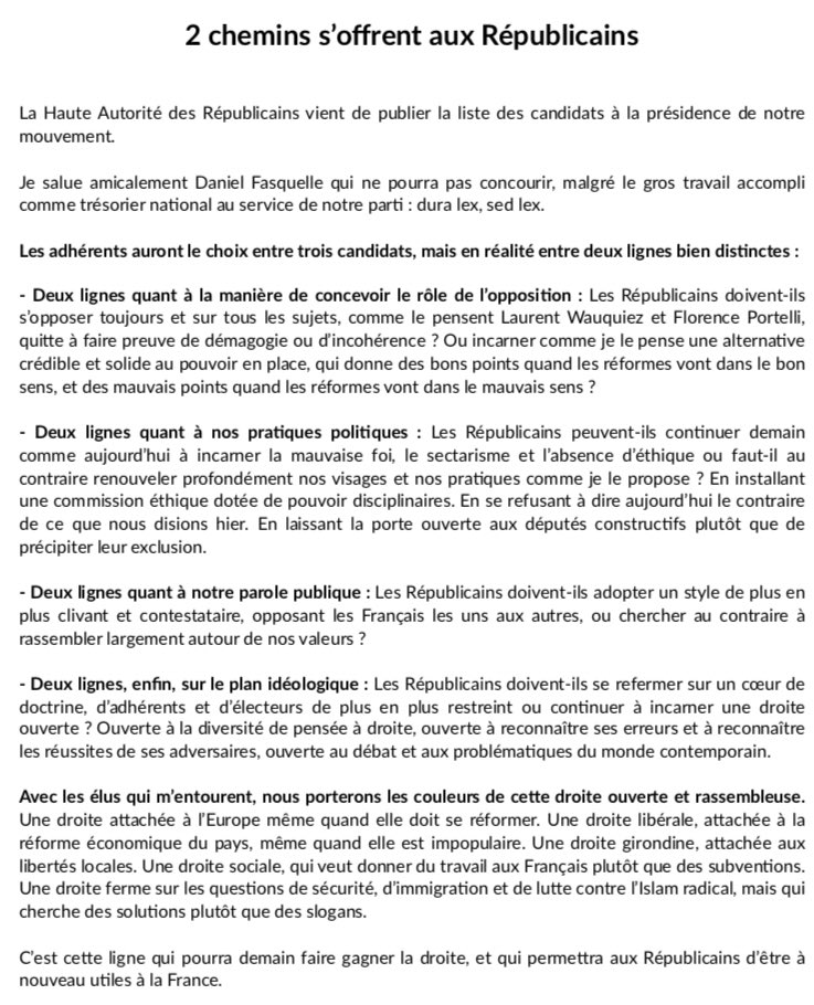 MaeldeCalan's tweet photo. 🔴 Présidence @lesRepublicains : 3 candidats mais seulement 2 lignes. Retrouvez mon communiqué après l’annonce de la Haute Autorité. 📃⬇️ https://t.co/4AdztSF0yj