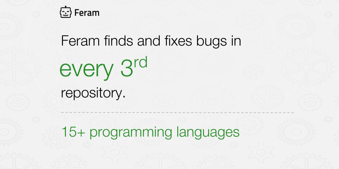FeramHQ's tweet photo. Feram checks your GitHub repositories and directly fixes bugs. Get the app here: https://t.co/JEceFGnQxz https://t.co/5lOVXfBE8q