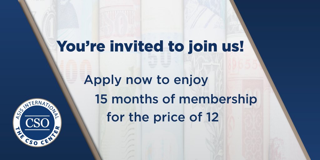 CSOCenter's tweet image. Join our global network of Chief Security Officers to share innovative ideas at exclusive CSO programs worldwide! cso.asisonline.org/AboutCSO/Membe…