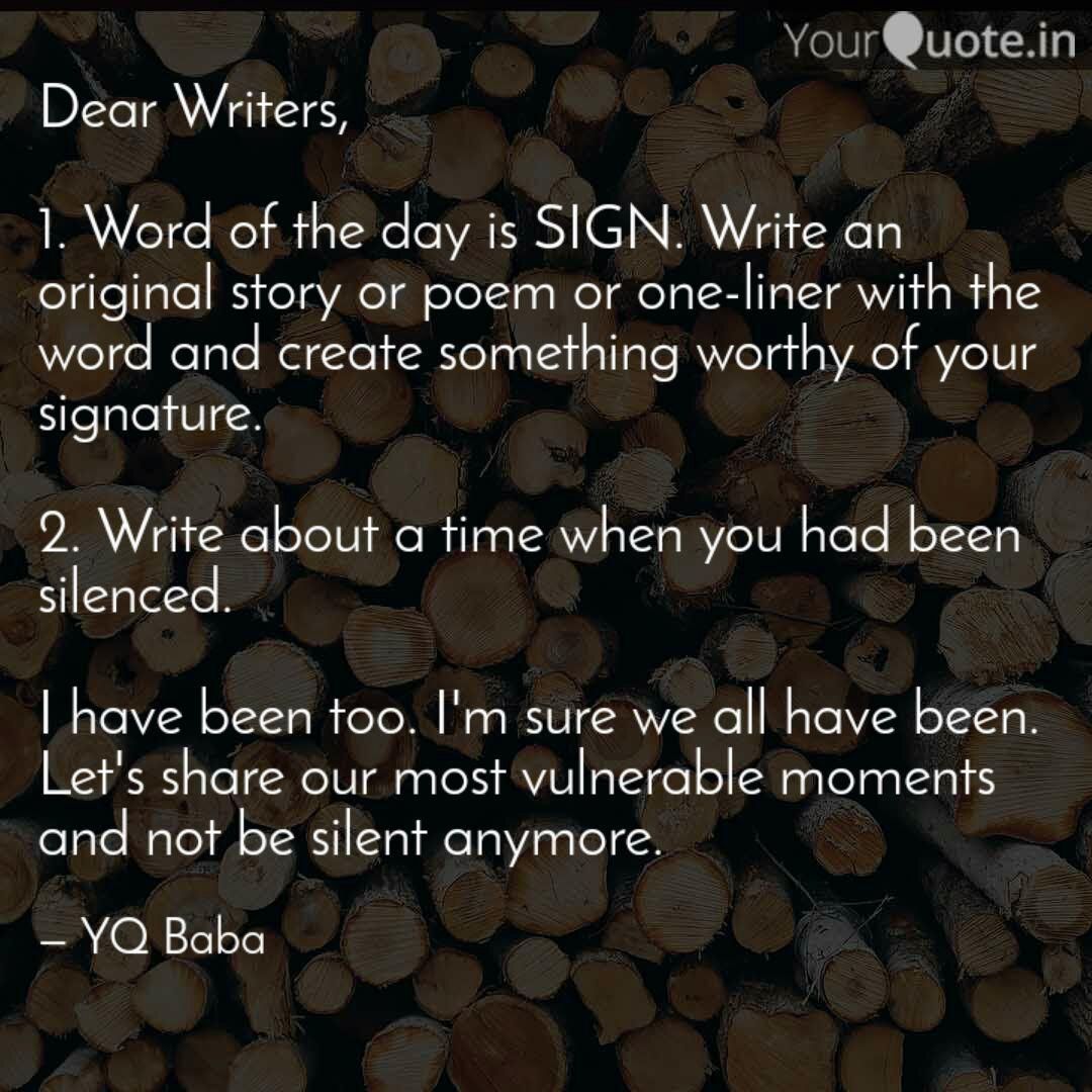 YourQuoteApp's tweet photo. Use #sign for the word of the day.
Use #isilenced for the 2nd challenge.
#ThursdayThoughts #amwriting #quote #writing #writerslife https://t.co/4BatoAvICf
