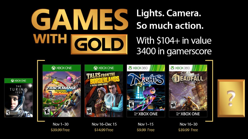 Xbox Live Games with Gold November 2017