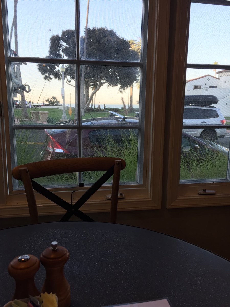 Breakfast in California. Our first view of the ocean on this trip.