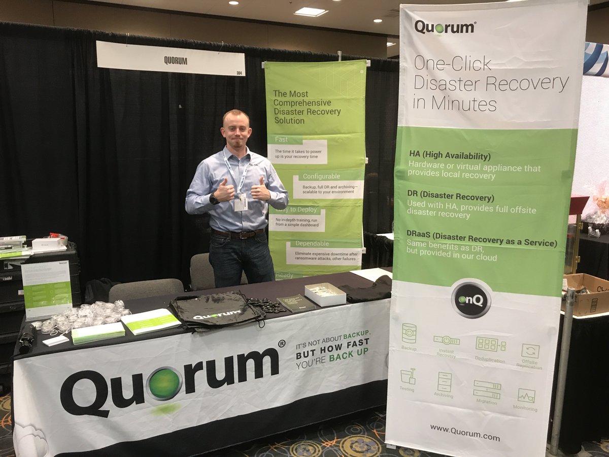 Quoruminc's tweet image. Hey Salt Lake City! Stop by our booth or drop in Jason&apos;s presentation today on cloud recovery. #InterfaceSLC