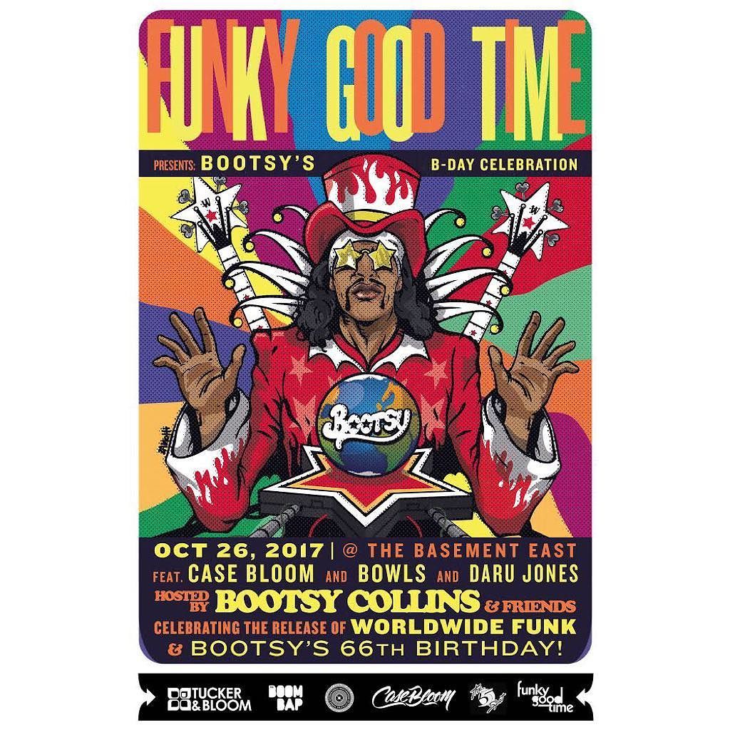 casebloom's tweet image. So, #FUNKYGOODTIME is throwing an album release/Birthday Party for @bootsy_collins tonight @thebasementeast and I’m BEYOND EXCITED! If you …