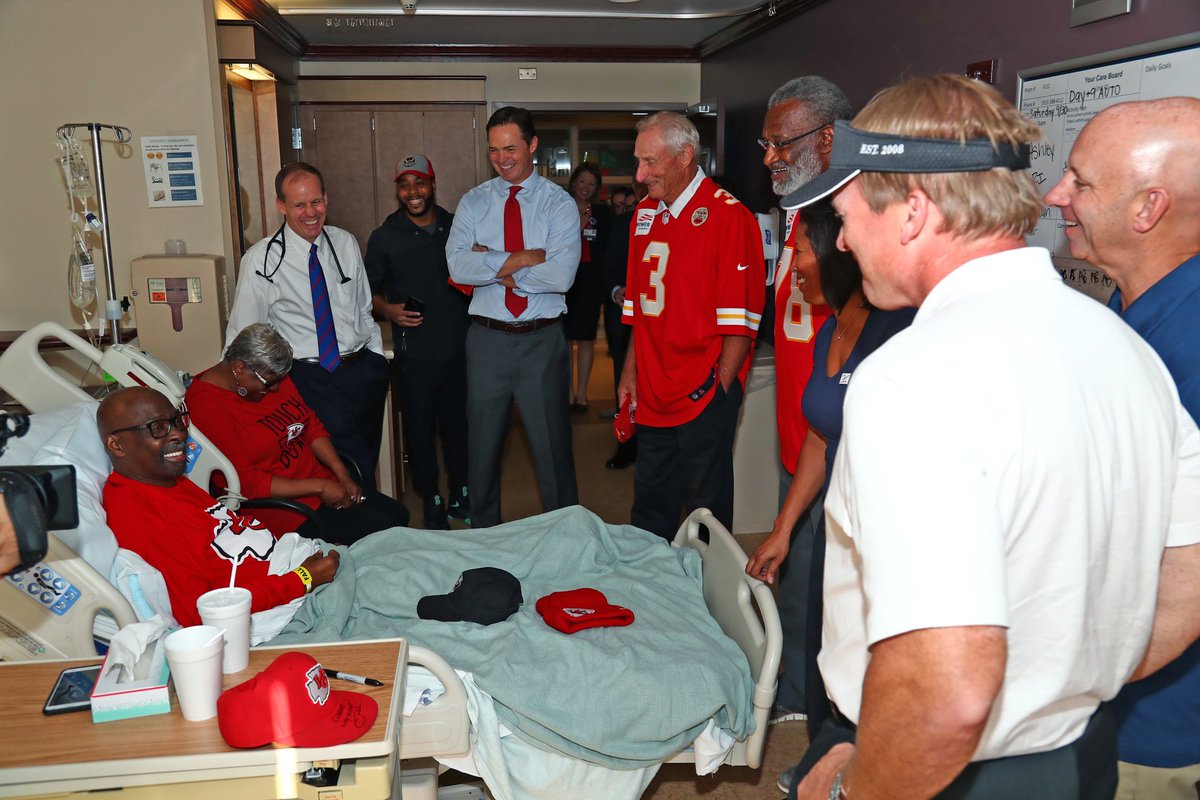 The <a href="/Chiefs/">Kansas City Chiefs</a> &amp; <a href="/KUHospital/">The University of Kansas Health System</a> are committed to putting an end to cancer. Proud to be partnered w/ them &amp; @ESPN! bit.ly/2lihoUJ