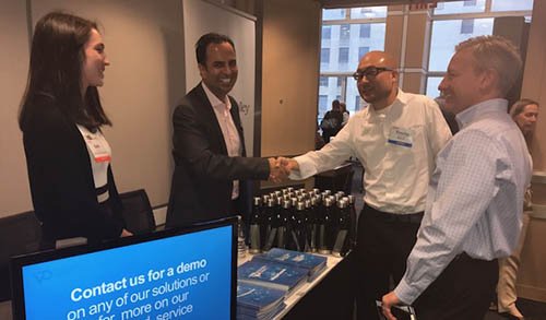 CutterAssociate's tweet image. Making connections at #CutterResearch meeting.