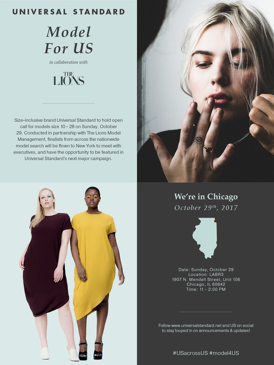 #Chicago shop the #popup 10/26 - 28 then come to @universalstand's model call 10/29 @ LABR3.  #USacrossUS #model4US