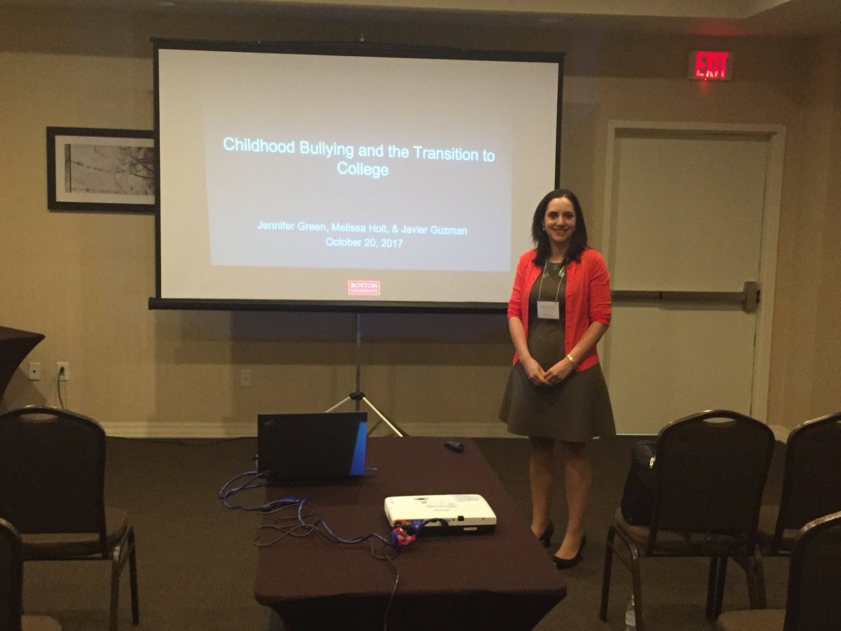 BU_bullylab's tweet photo. Dr. Jen Green (@jgreen_bu) presented last week at School MH Research summit and NY CEC conference, and caught up with @jaguzman at #CSMH2017 https://t.co/jCf9oT7rle