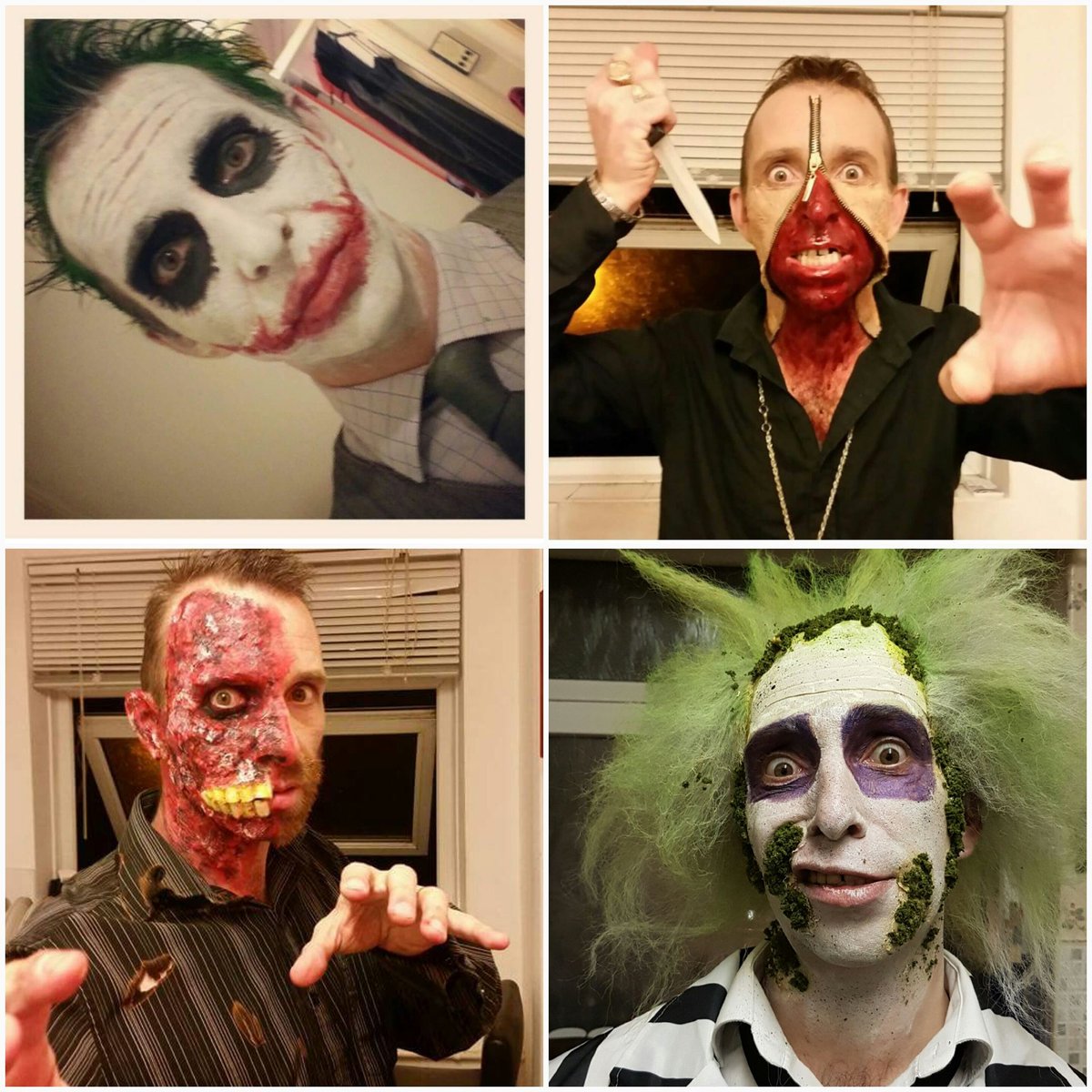 Azman657's tweet photo. My last 4 year's of Halloween costumes #Halloween #2017 #scary this year is a bit controversial https://t.co/2ey3GYgOvQ