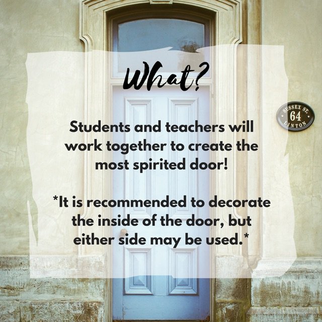 dsechstimes's tweet photo. Door Decoration Contest!! Represent your classroom spirit! Info below 😁 https://t.co/Nxuub0VdP4