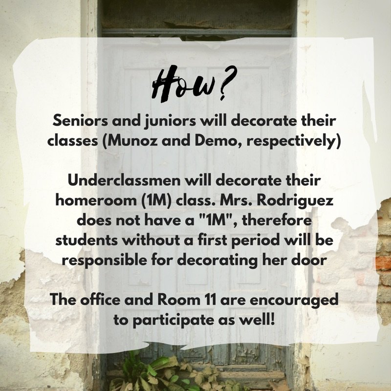 dsechstimes's tweet photo. Door Decoration Contest!! Represent your classroom spirit! Info below 😁 https://t.co/Nxuub0VdP4