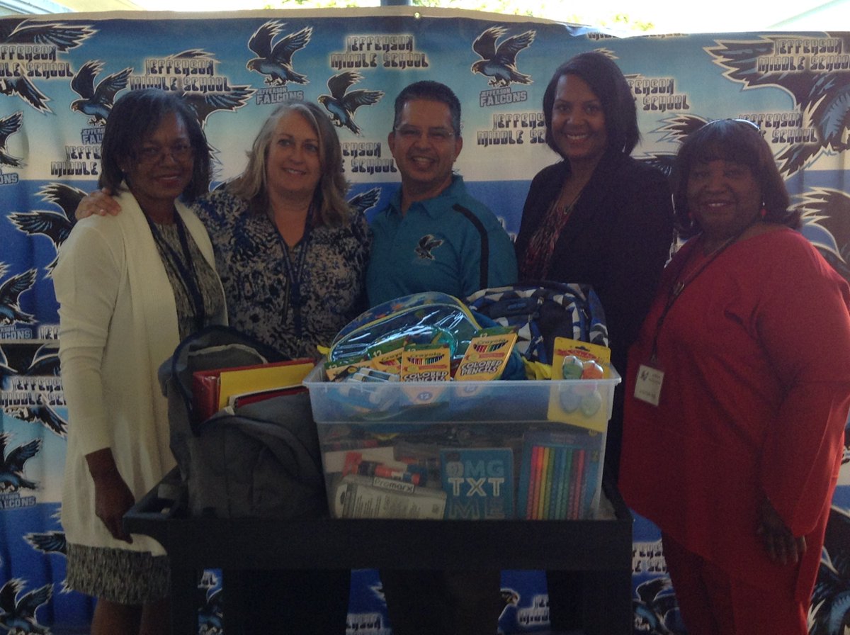 JMS thanks North San Diego County Alumnae Chapter of Delta Sigma Theta Sorority for their generous donation of school supplies <a href="/OUSDPromise/">Oceanside Unified</a>