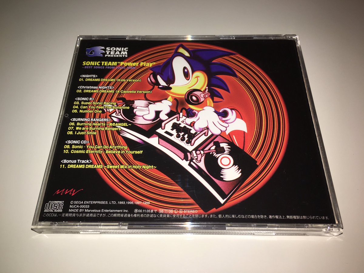ITEM #2: The Sonic Team PowerPlay CD! The artwork on the back was 