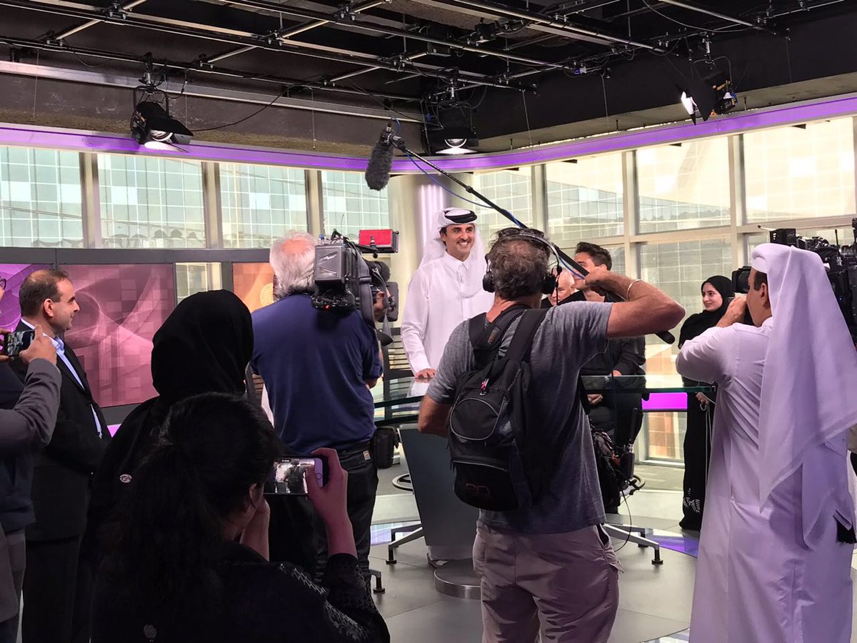 saifaalthani's tweet photo. His Highness the Emir of #Qatar will appear on CBS “60 Minutes” this Sunday for an interview with @CharlieRose https://t.co/aHlL2eV0o7
