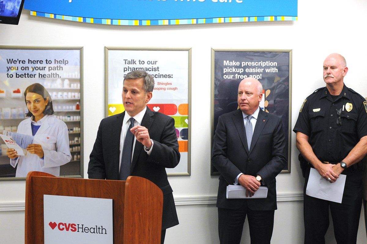 Thanks to <a href="/NCAGO/">NC Attorney General</a> for helping us unveil first drug disposal unit at <a href="/CVSPharmacy/">CVS Pharmacy</a>. It was great having you! cvs.co/2y6Q3pr