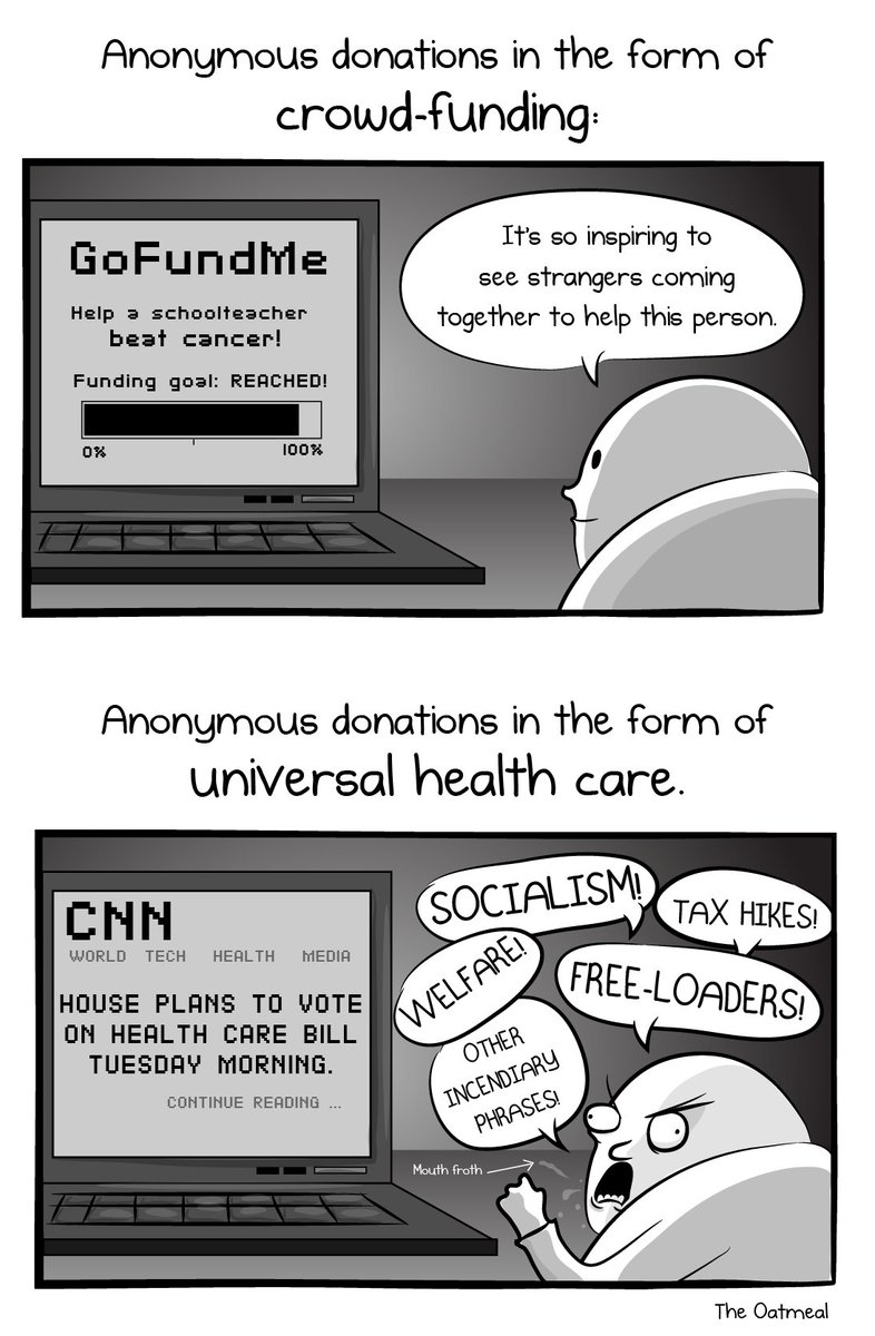 Oatmeal's tweet image. Anonymous donations