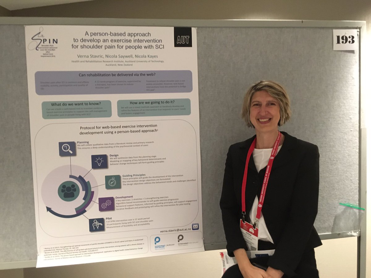 nickayes4's tweet photo. Verna Stavric using person-based approach 2 develop a web-delivered exercise int in SCI #ACRM17 @RehabInnov @PCR_AUT watch this space https://t.co/0sruVZ1r2c