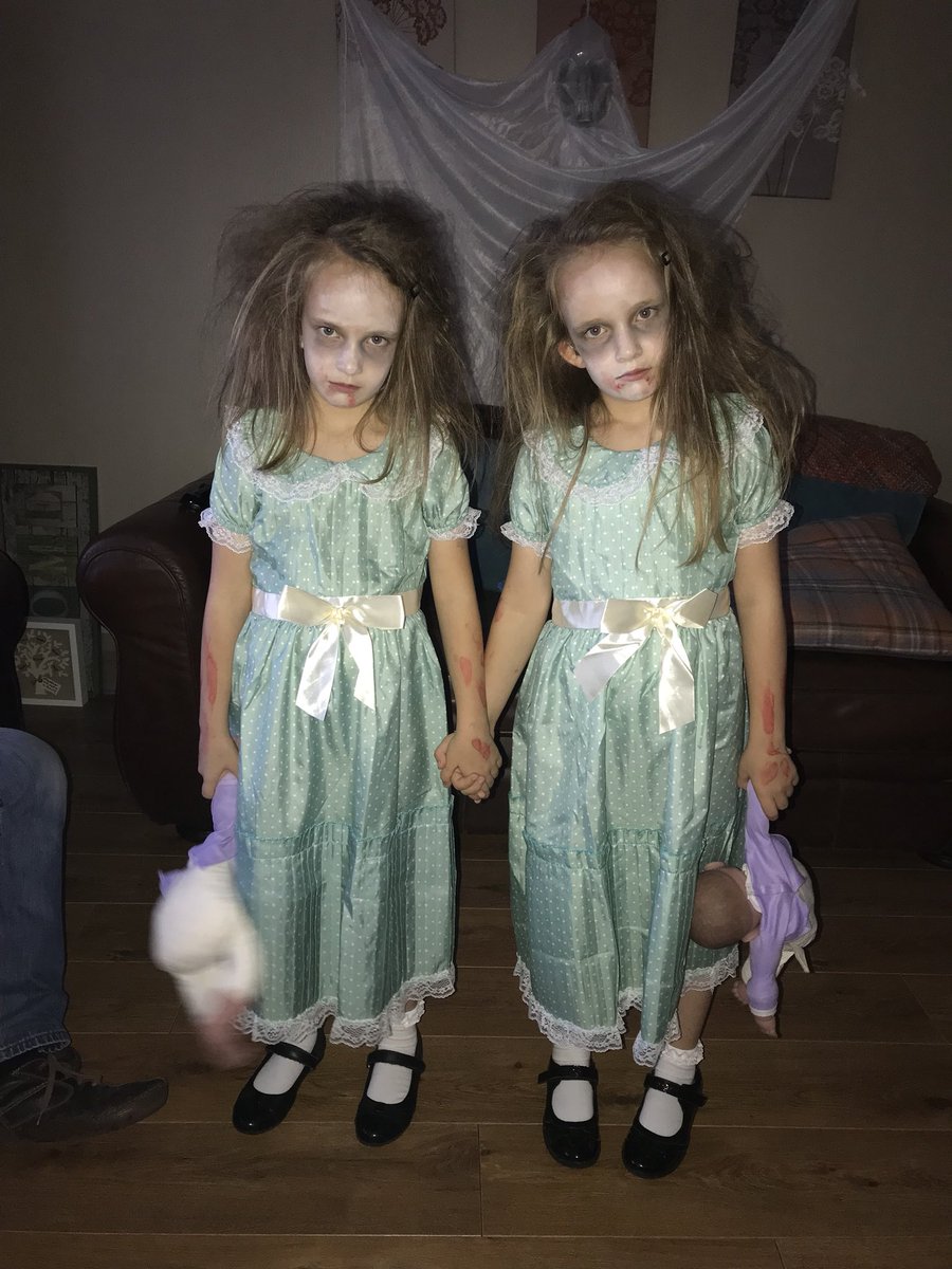 My little sisters dressed up as the Grady Twins for Halloween hah #gradytwins #TheShining #theyareterrifying #iknowitsnothalloweenyet