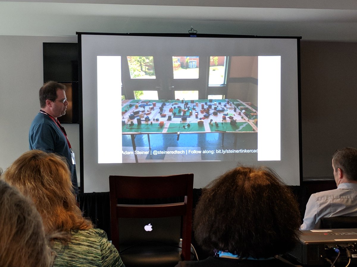Adam Steiner presents the awesome 3D-printed city by #HollistonPS students@#MassCue17