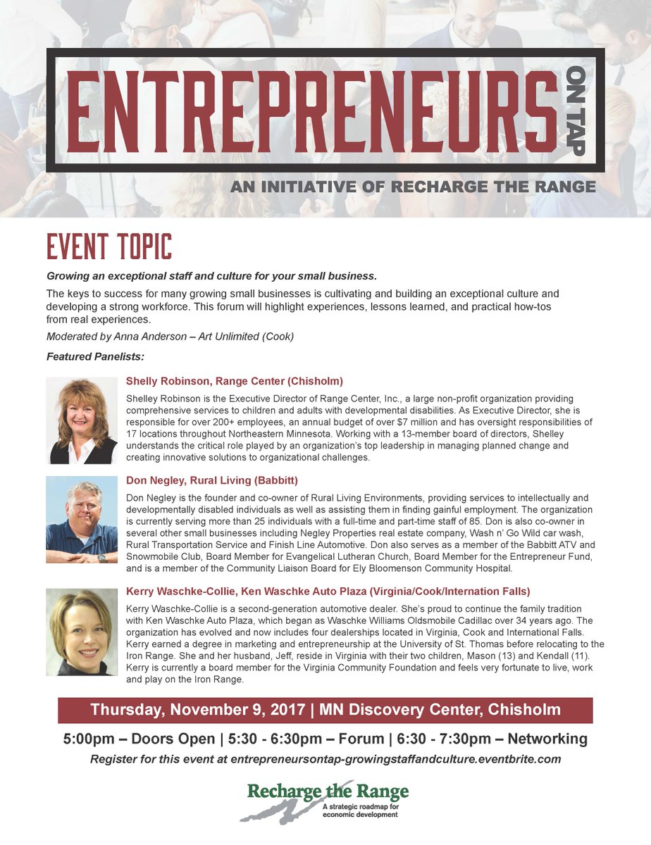Register today for the Nov. 9 Entrepreneurs on Tap: Growing an Exceptional Staff and Culture event! ow.ly/EEeb30g9QC1