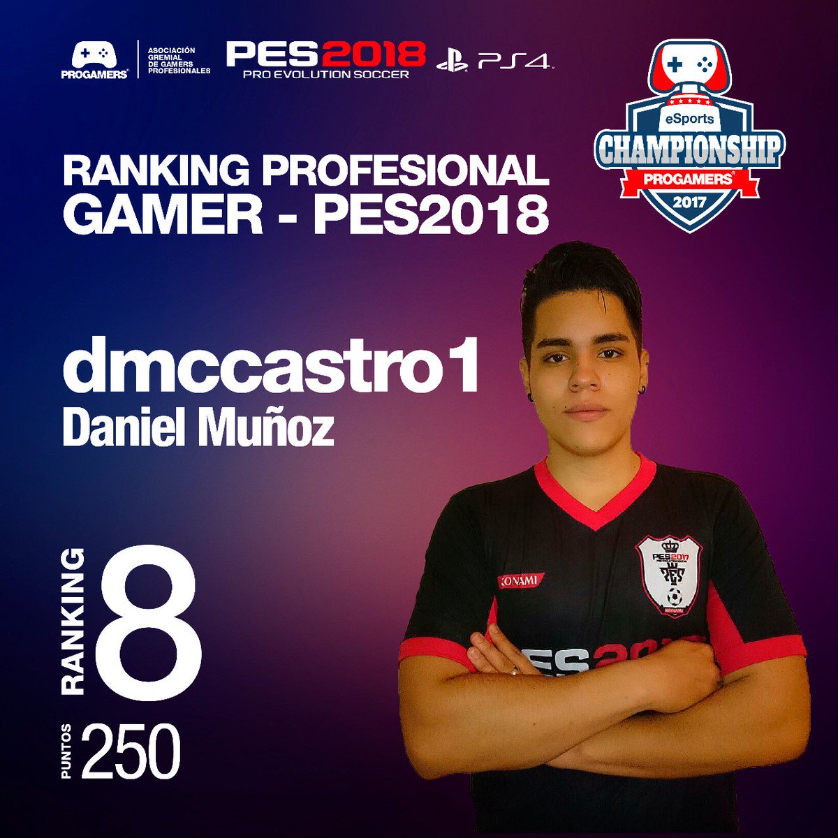 PROGAMERS_COL's tweet image. Felicitaciones a cada uno de los Gamers que con su gran esfuerzo se mantienen en el ranking de los mejores. ¡Vamos por el numero 1! #PES2018