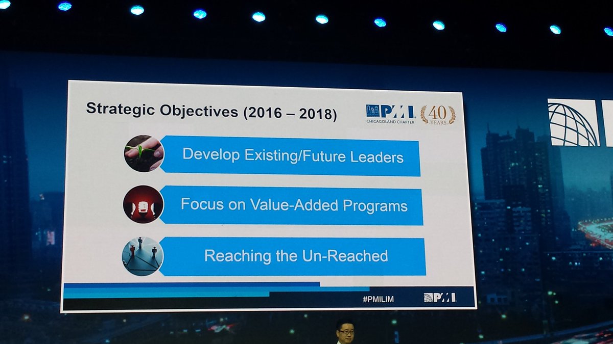 pmi_scc's tweet photo. Welcome to Chicago Message by President of PMI Chicagoland Chapter - Jonathan Lee, PMP. His Chapter's Strategic Priorities. #PMILIM
#pmiscc https://t.co/tj08mj4sH3